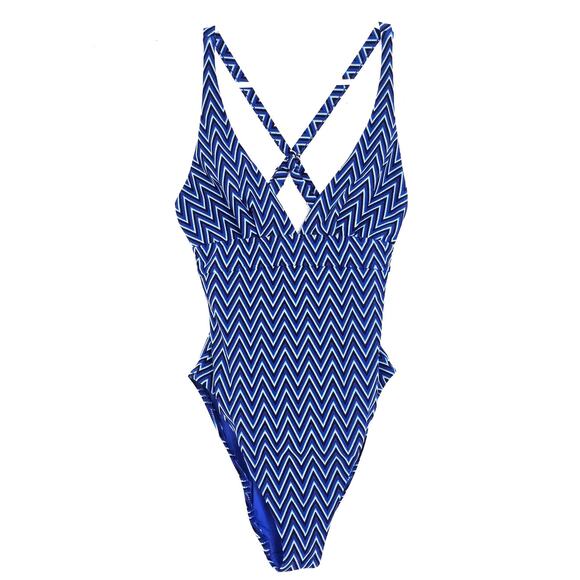 Seafolly Cleo Maillot One-Piece Swimsuit Indigo Blue Size 6 - Picture 2 of 12